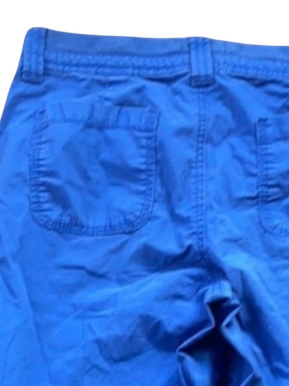 Saint Johns Bay Cargo Shorts Electric Blue Cotton Elastic Waist - Picture 6 of 7